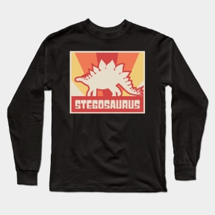 Vintage Dinosaur Stegosaurus Graphic Long Sleeve T-Shirt